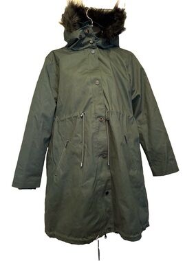 NWT Seraphine Zorah 3-in-1 Down Lined Maternity Parka Coat Khaki Green US 4 READ